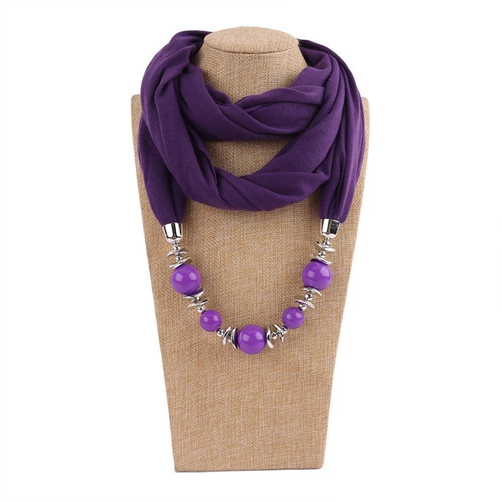 Infinity Scarf Knit - Modna szal z szyfonu, jednolity kolor,