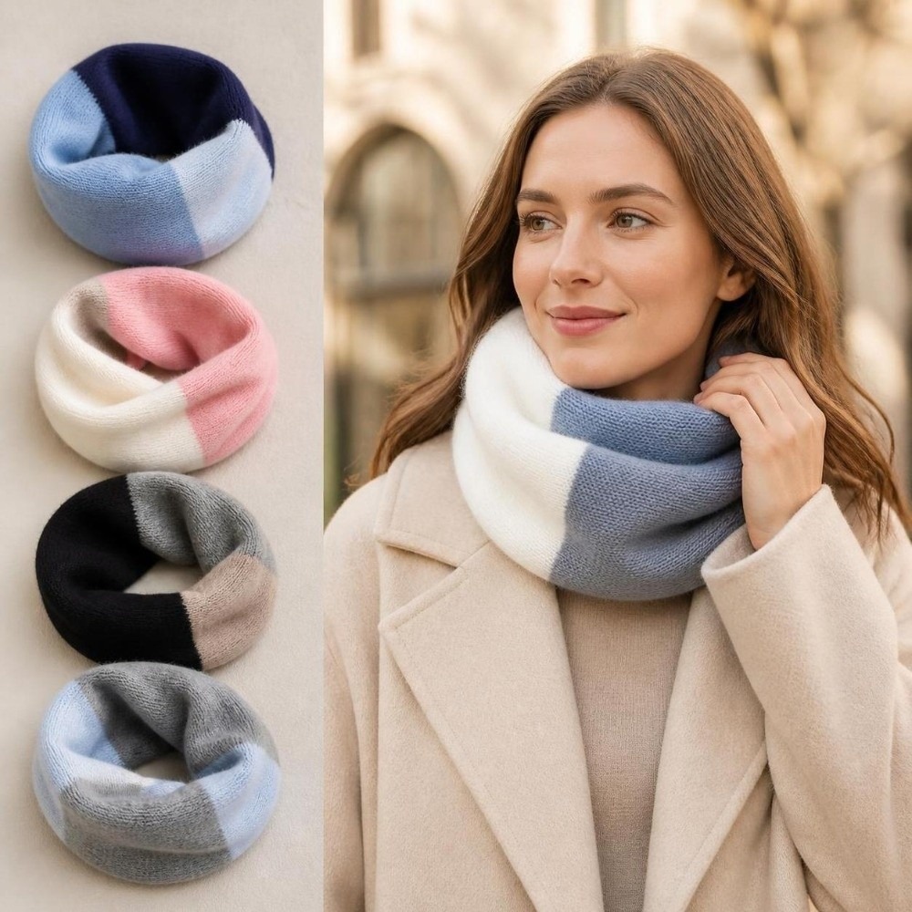 Infinity Scarf Knit - Miękka, kolorowa, dziergana chusta na szyję
