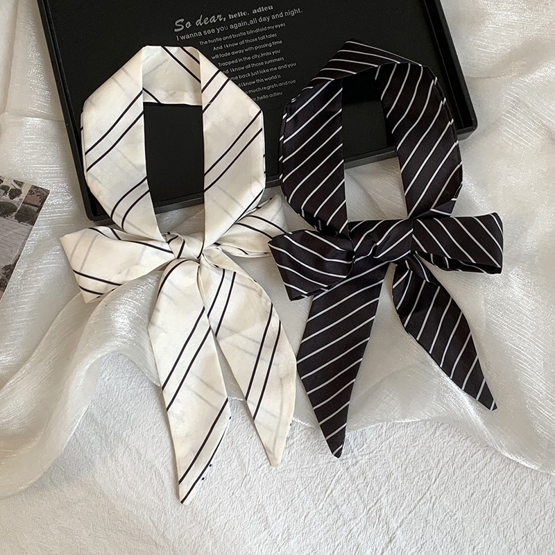 Silk Tie Striped - Letnia nowa jedwabna apaszka w paski,