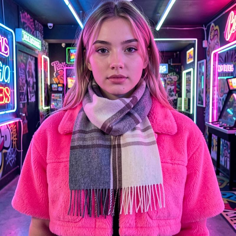 Infinity Scarf Knit - gruby szal na szyję w melange,
