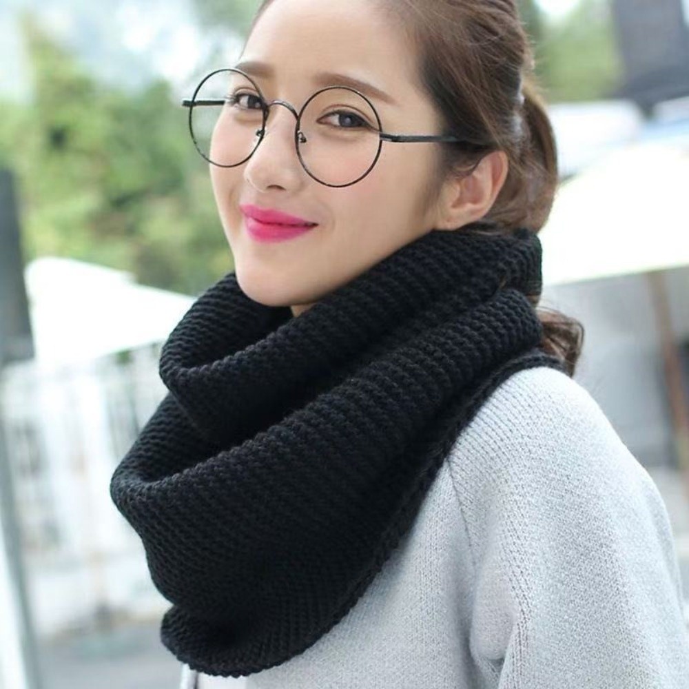 Ciepły, jednolity kolor, szal  – Infinity Scarf Knit recenzja i cena