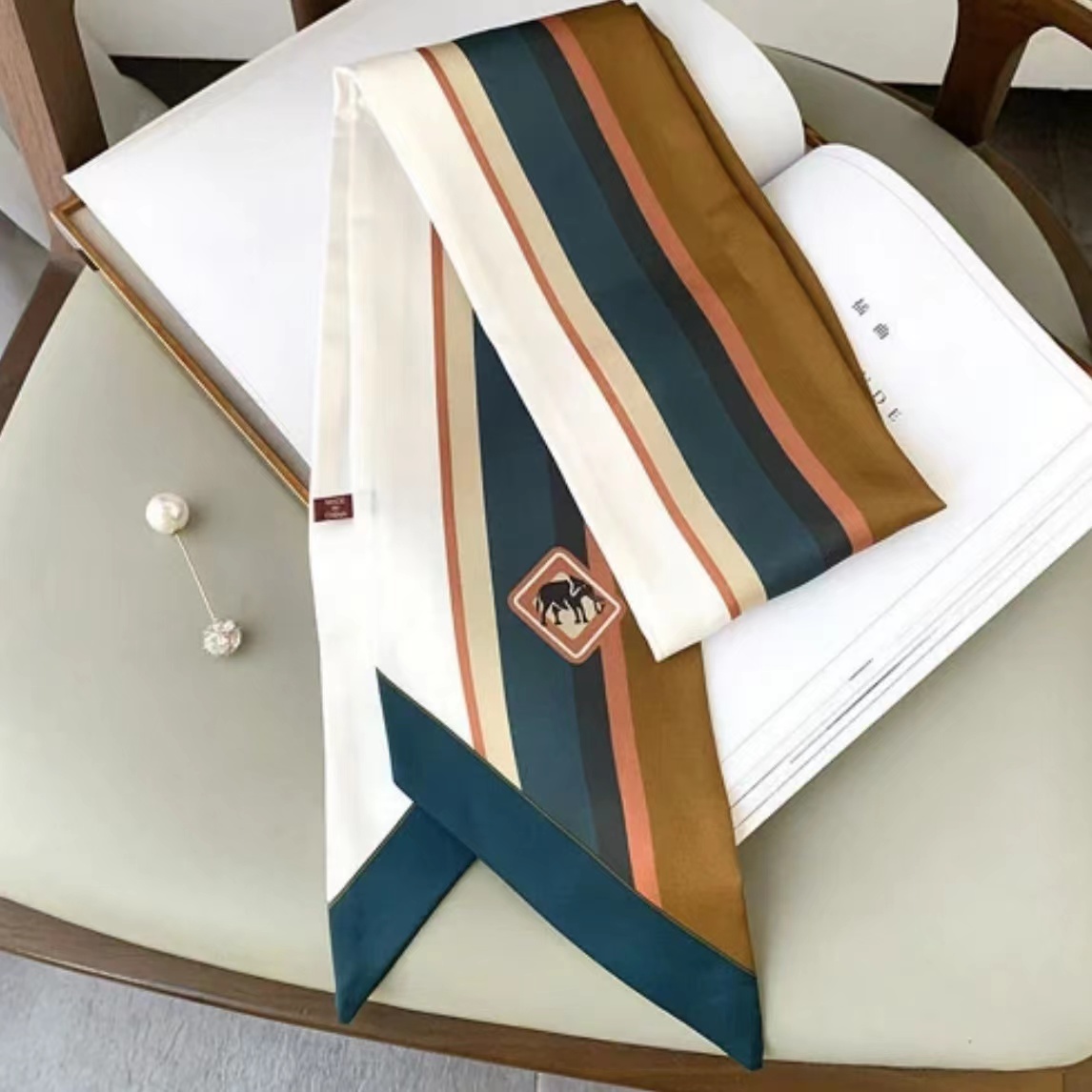 Luna & Dolphin kobiety szeroki – Silk Tie Striped recenzja i cena