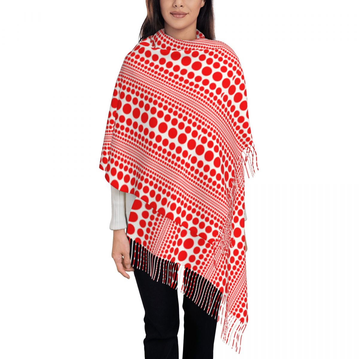 Czerwona szal z motywem niesko – Infinity Scarf Knit recenzja i cena