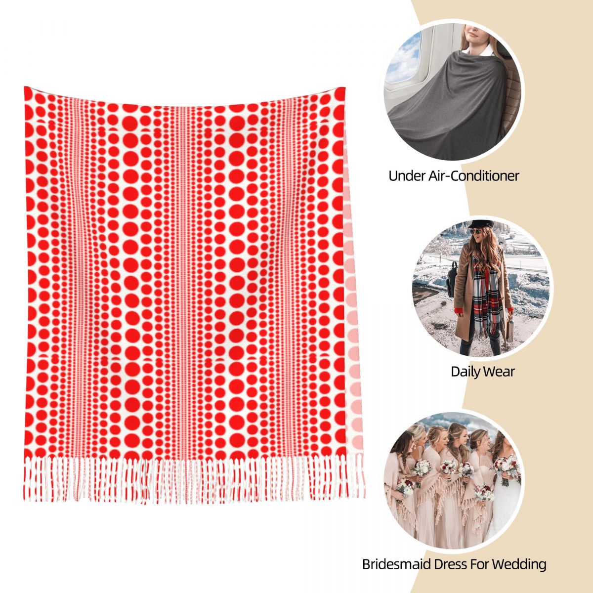 Czerwona szal z motywem niesko – Infinity Scarf Knit recenzja i cena