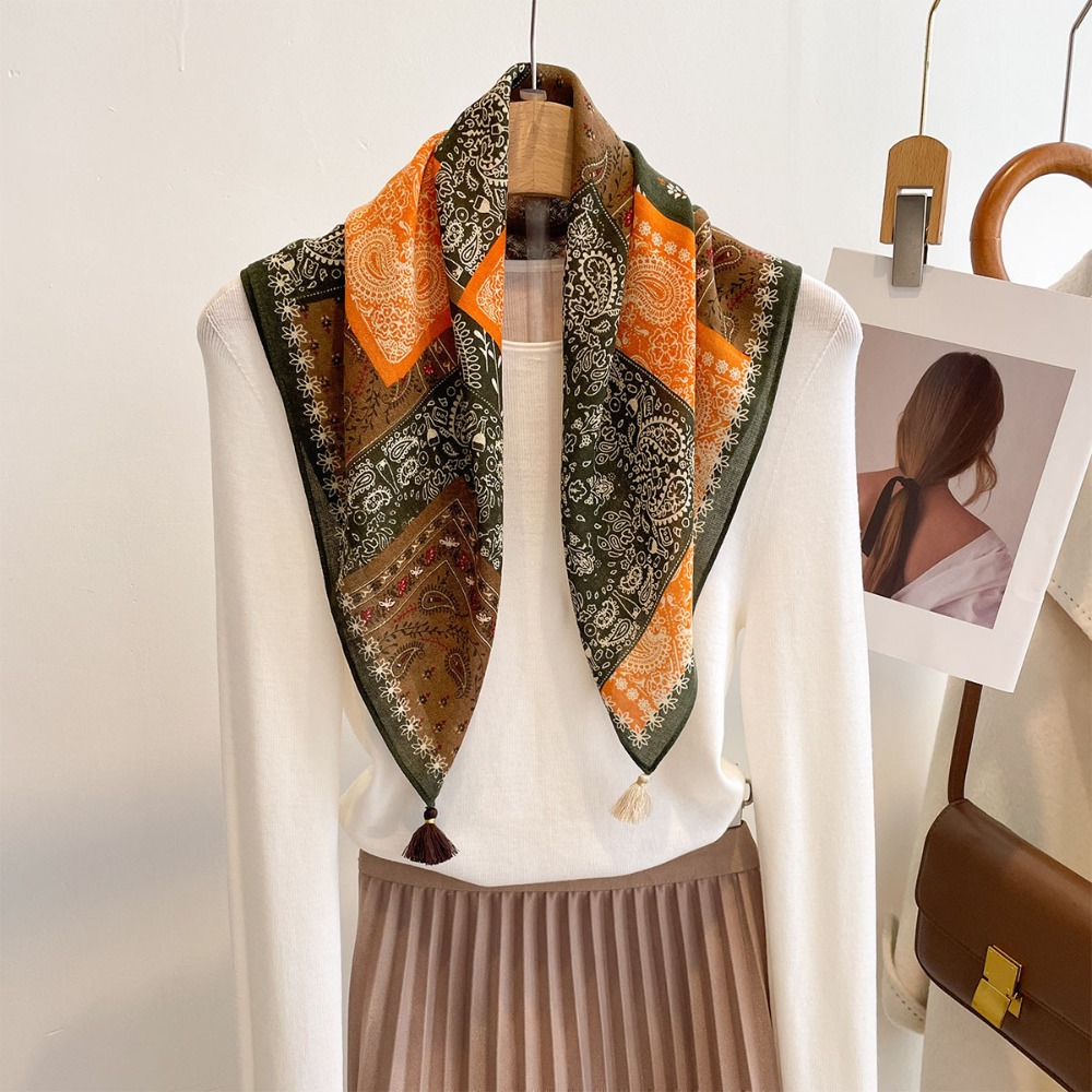 Szal z frędzlami damski kwadra – Bandana Cotton recenzja i cena