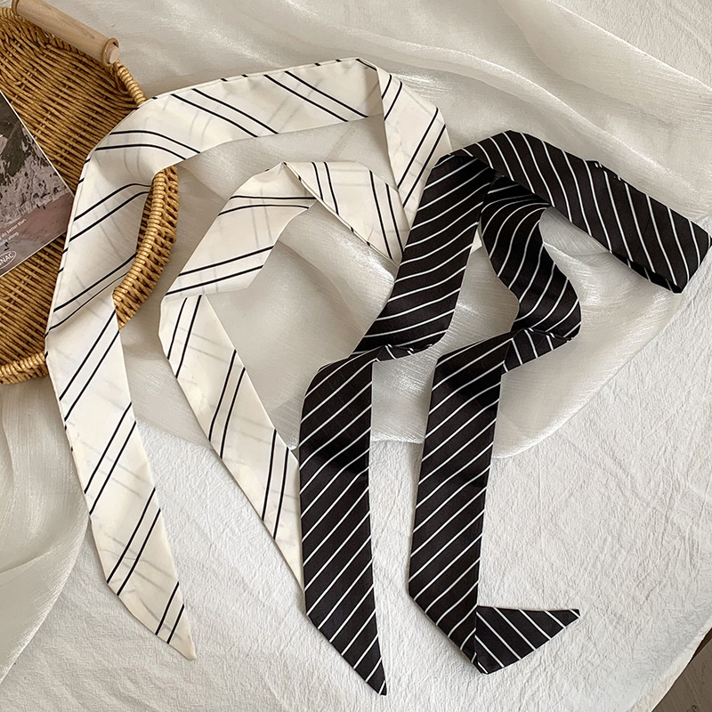 Letnia nowa jedwabna apaszka w – Silk Tie Striped recenzja i cena